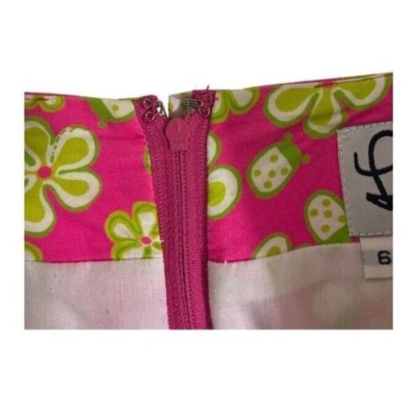 Lilly Pulitzer Ladybug Floral Skirt Psychedelic A Line Summer Size 6 - Picture 4 of 7